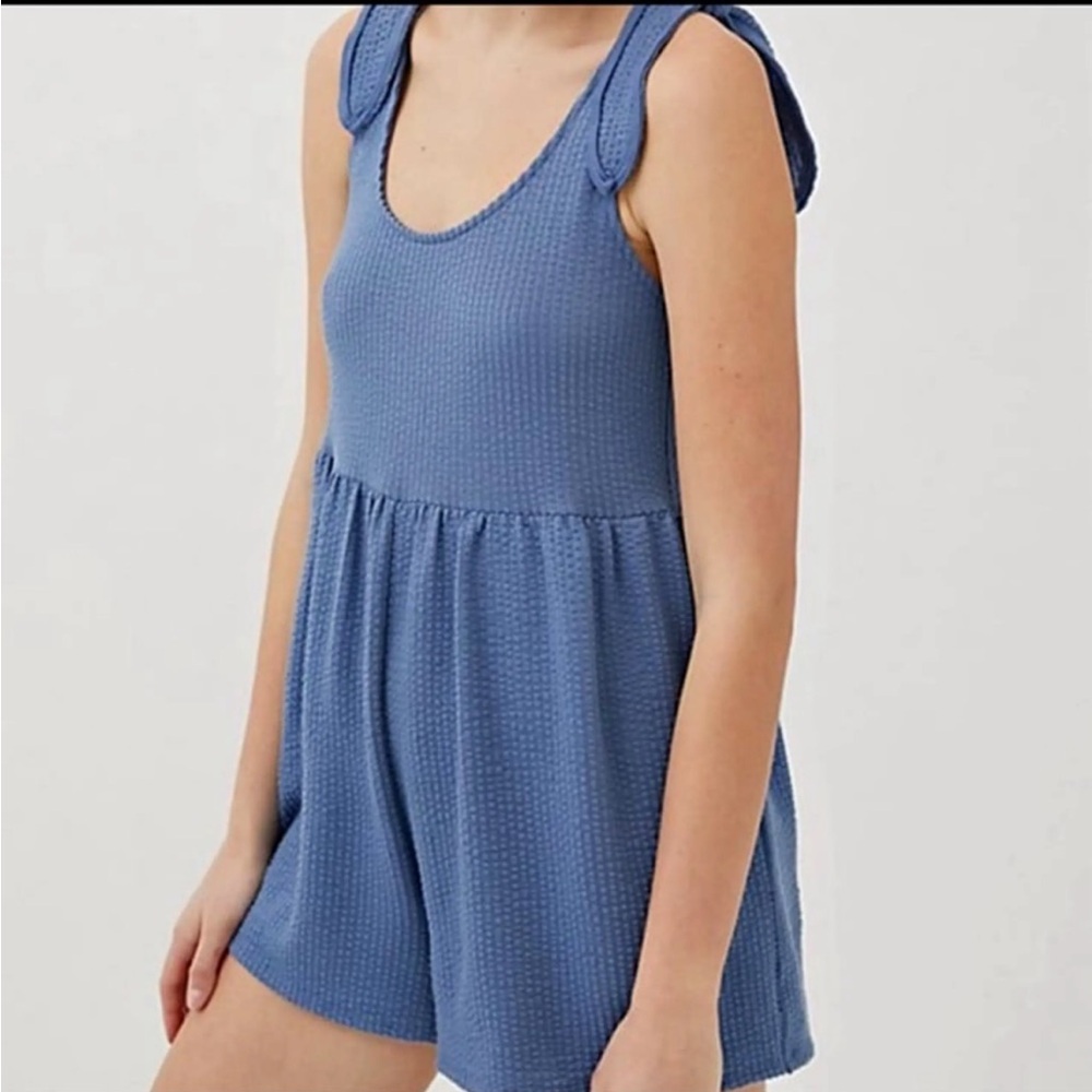 Urban Outfitters UO Marlee Knit Tie Shoulder Romper - Picture 9 of 9